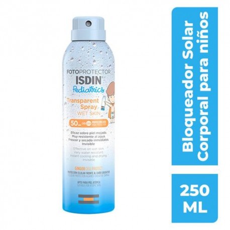 Fotoprotector Isdin 50+ Transparente Spray Wet Skin Pediatrics 250Ml