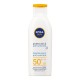 Nivea Protector Solar para piel sensible Protect & Sensitive Loción Fps 50+ no grasoso, 200 ml