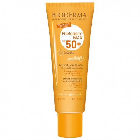 Bioderma Photoderm Max Aquafluido Protector Solar Tono Dorado SPF50+ piel normal a mixta, 40 ml