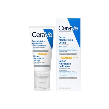 Loción Facial Cerave Hidratante FPS 30 Piel Seca 52ml