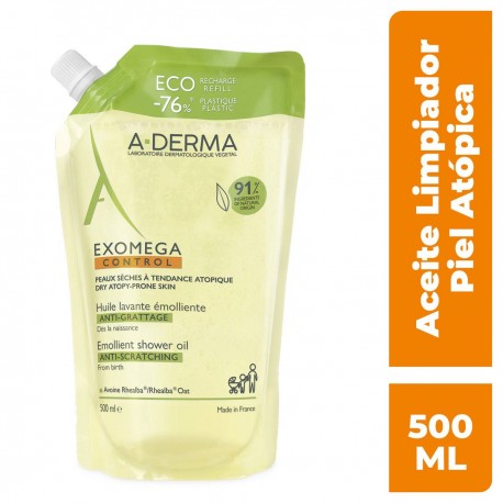 Refill de aceite limpiador emoliente, Exomega control, 500 ml