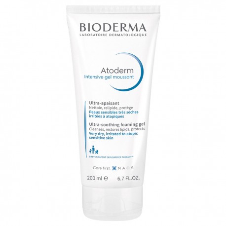 Bioderma Atoderm Intensive Gel Moussant, Gel Limpiador Espumoso para Pieles muy Secas, 200 ml