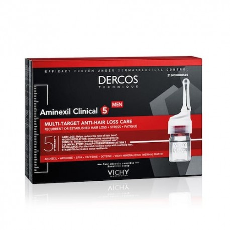 Vichy Dercos Aminexil Clinical 5 Hombre Anti-caída 12 ampolletas