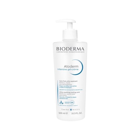 Bioderma Atoderm Intensive Gel Crema Humecta Profundamente por 24 hrs, Sensación Ultra Ligera y Fresca, para piel seca a atópic