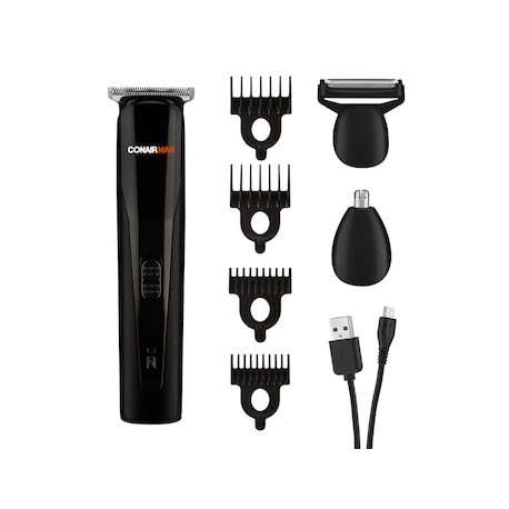 Recortadora para barba recargable cromo negro