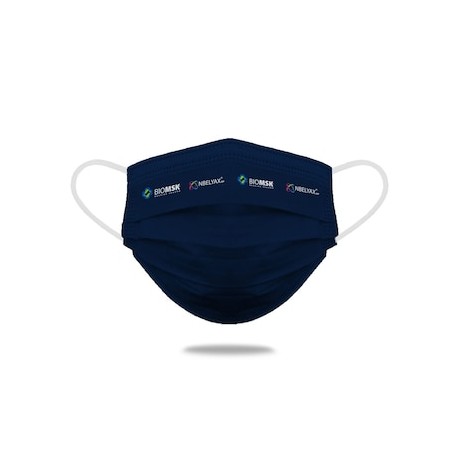 Cubreboca Biomsk para adulto Bicapa, Termosellado y Reutilizable con Nanomolécula NBELYAX ® (Azul Marino empaque 10 piezas)