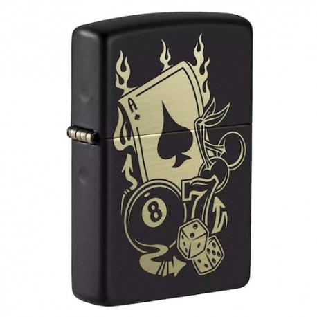 ENCENDEDOR ZIPPO NEGRO MATE APUESTA