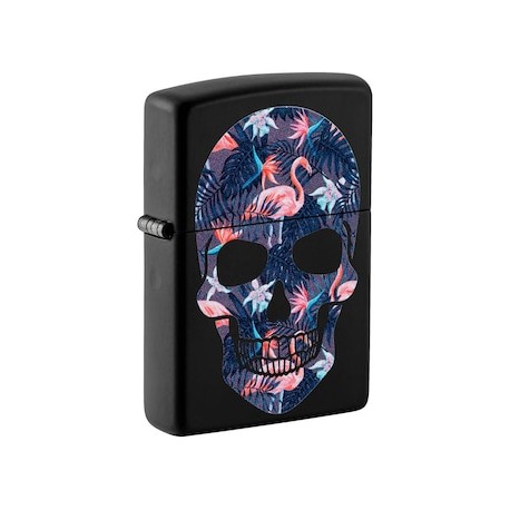 ENCENDEDOR ZIPPO NEGRO MATE CRANEO