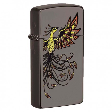Encendedor Zippo black ice slim vuelo de Ave Fénix