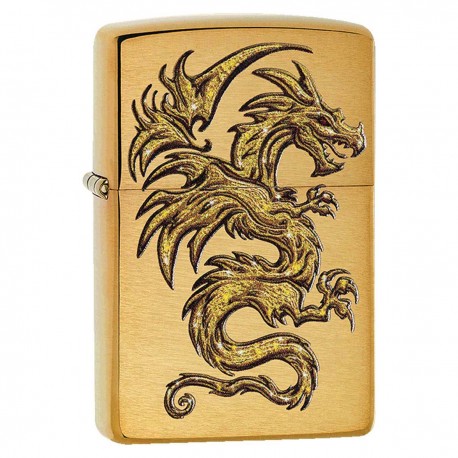 Encendedor Zippo Color Dorado Diseño Dragón