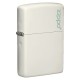 Encendedor Zippo blanco brillante en la Obscuridad