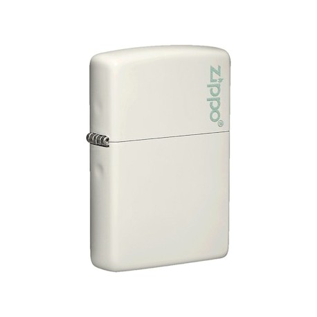 Encendedor Zippo blanco brillante en la Obscuridad
