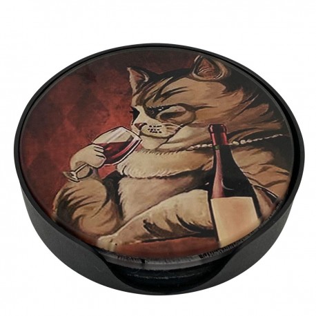 Juego de Portavasos Figura Gatos
