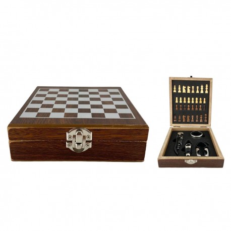 Juego Accesorios De Vino Y Ajedrez Mad41925