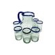 Jarra vidrio soplado con 6 vasos
