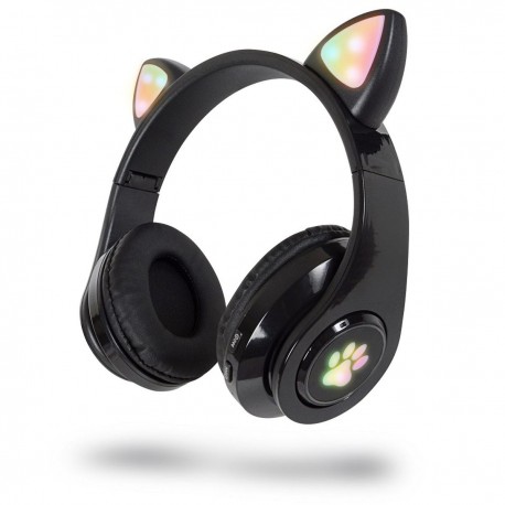 Audífonos Bluetooth Gato Grande Negro
