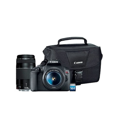Cámara Canon kit T7 EF-S 18-55/EF 75-300 + Maleta 200ES + SD 16GB