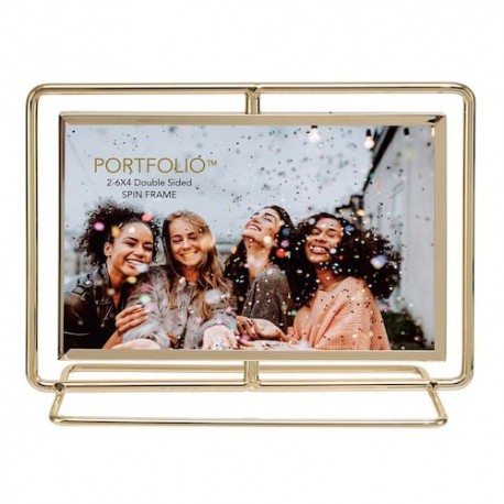 Portarretrato Portfolio doble cara 15.24x10.16cm metálico rosa gold