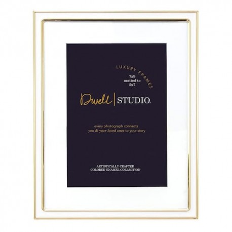 Portarretrato Luxury Frames 7x9 a 5x7 blanco metálico