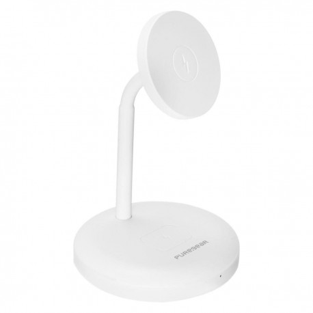 Cargador inalámbrico 20W dual magnético blanco