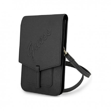 Funda Wallet Guess Saffiano Logo Vintage Negro