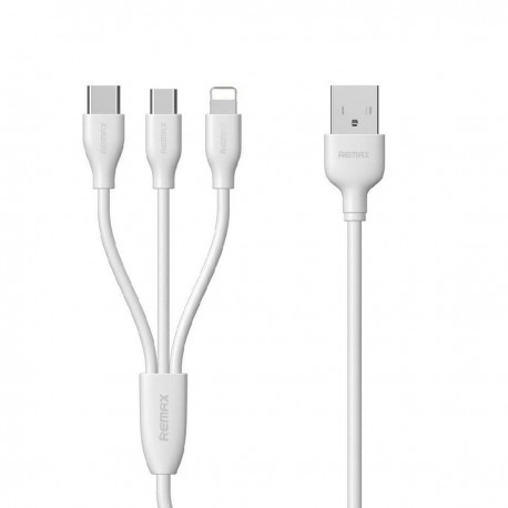 Cable Remax para Carga 3 en 1 Blanco