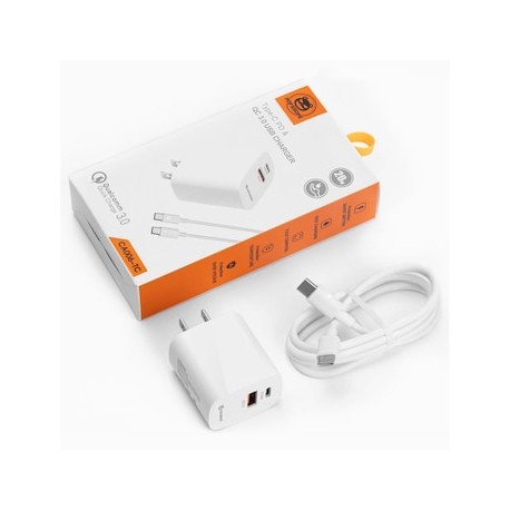Cargador tipo C a tipo C 6A blanco