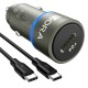 Cargador Auto y Cable Tipo C 3A Turbo 1 Hora