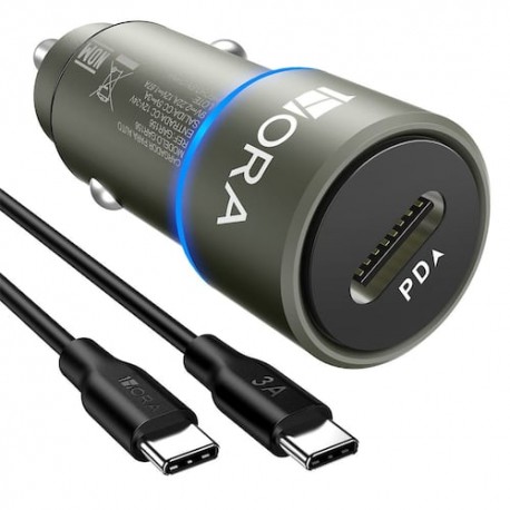 Cargador Auto y Cable Tipo C 3A Turbo 1 Hora