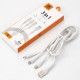 Cable 3 en 1 micro usb / tipo c / lightning