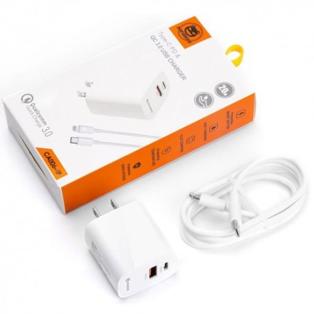 Cargador tipo C a lightning 6A blanco