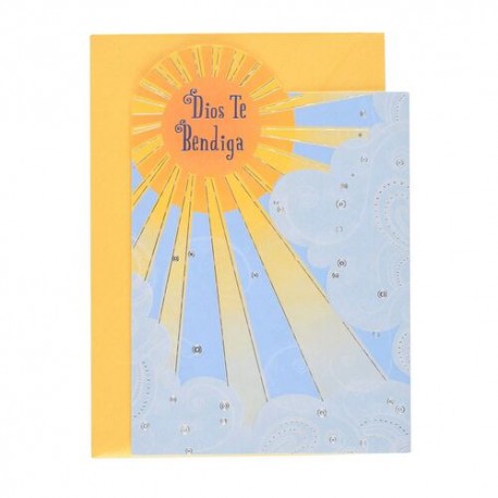 Tarjeta Religiosa Con Sol Y Nubes