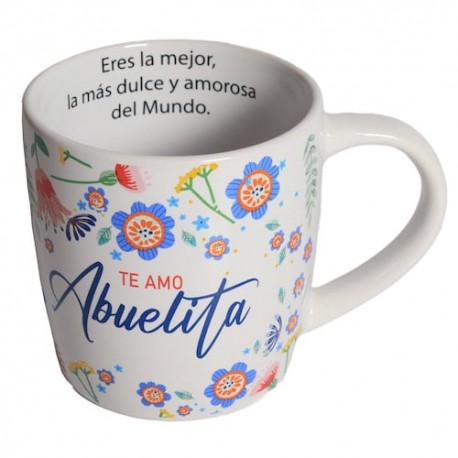 Taza de porcelana nico abuelita te quiero