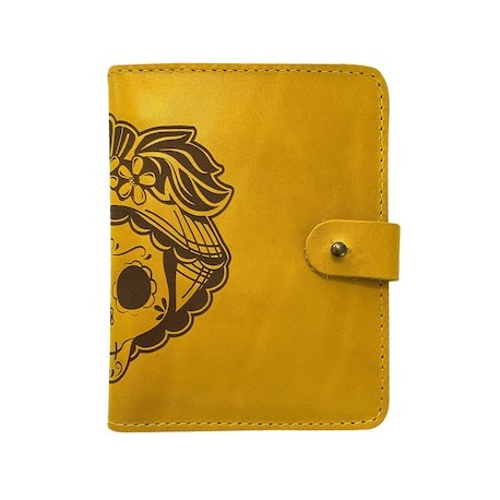 Portapasaporte Catrina Amarillo