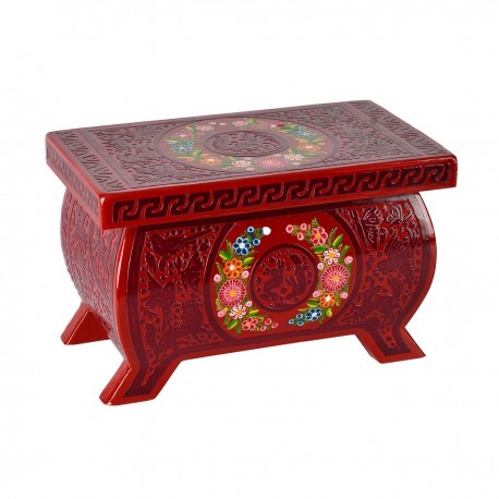 Caja arrial roja rayada