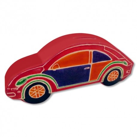 Alcancía de cuero coche - Artesanía