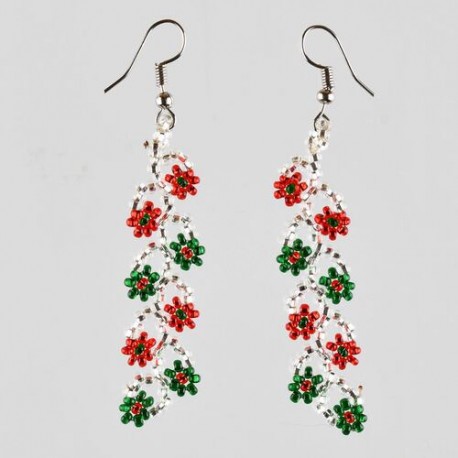 Aretes otomi tricolor mexicano n0004