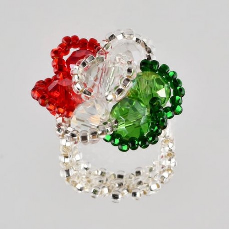 Anillo otomi tricolor mexicano n002