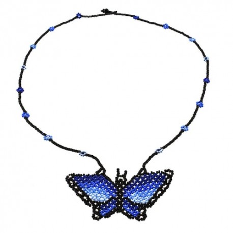 Collar mariposa chaquira multicolor