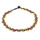 Collar hojitas chaquira dorado