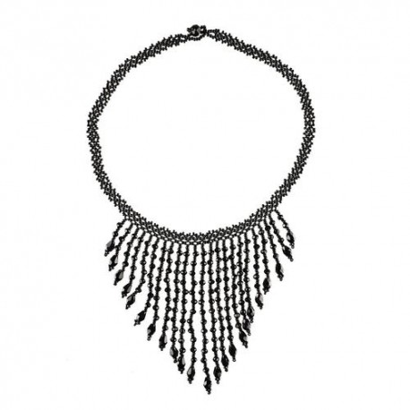Collar gota chaquira negro