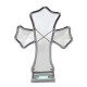 Cruz de vidrio biselado blanca chica