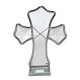 Cruz de vidrio biselado blanca chica