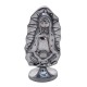 Virgen caricatura pedestal de metal