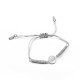 Pulsera Virgen de Guadalupe marco de circonias tejida hilo gris