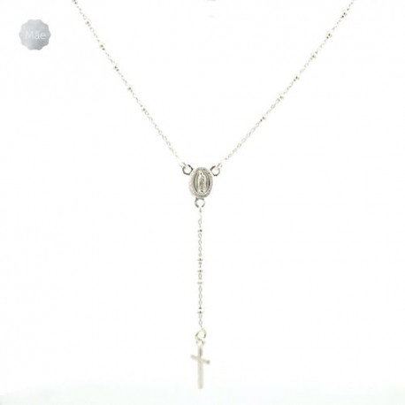 Collar Rosario delgado plata