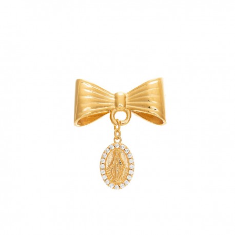 Segurito Virgen de la Medalla Milagrosa mini con moño dorado