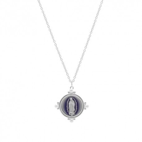 Medalla Virgen de Guadalupe cameo chica plata