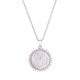 Medalla San Benito madre perla marco de circonias plata