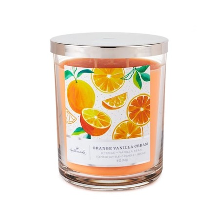 Vela de 3 mechas crema de vainilla naranja perfumada